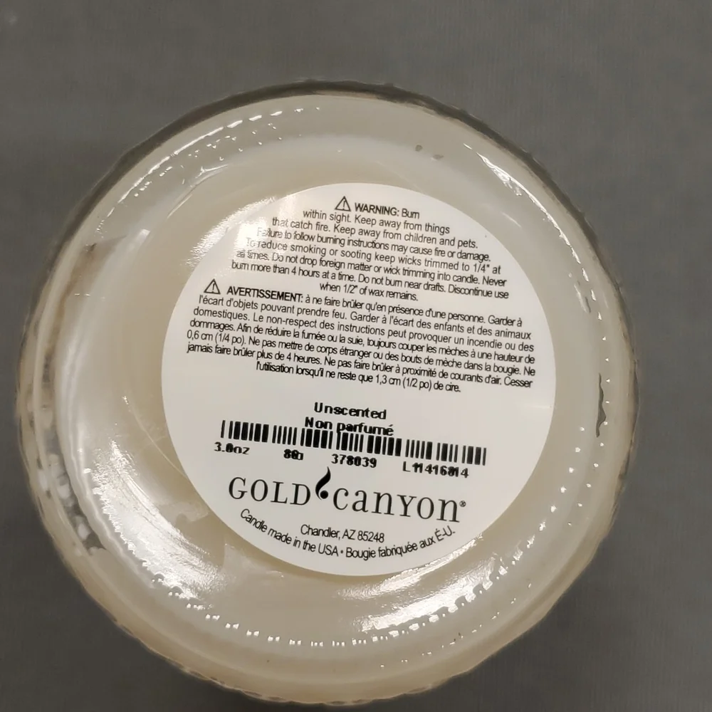 Unscented Gold Canyon 5‎ oz/mini candle with 75% fill - 4 Pack- Group 1